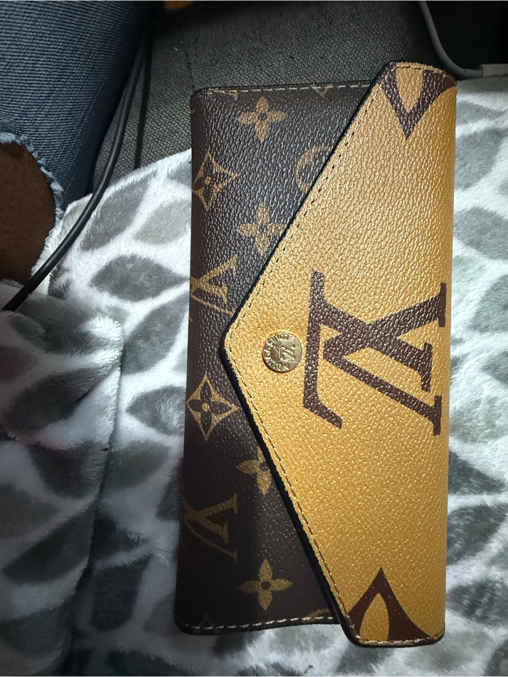 Giant Reverse Sarah Wallet Brown & Gold - Picture 4 of 4